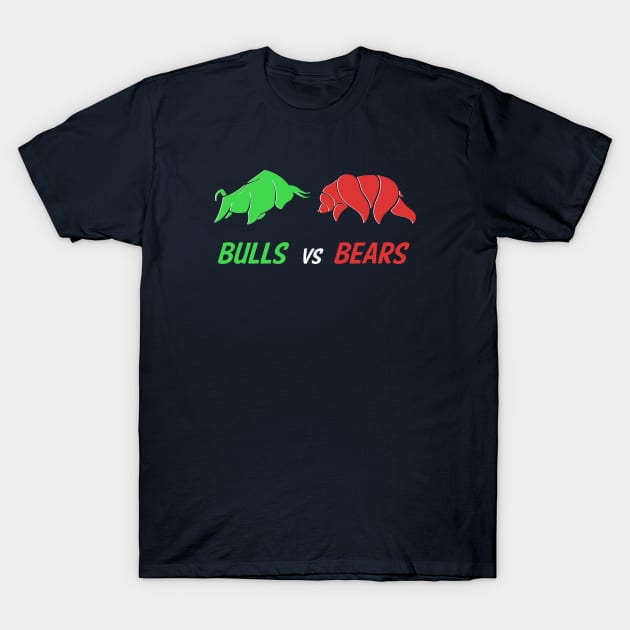 Bulls vs Bears Stock Market Day Trader Options Investor T-Shirt by Tesla